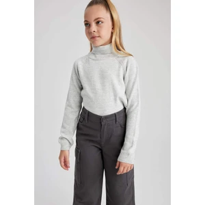 Kız Çocuk Balıkçı Yaka Basic Kazak R1953A623WN