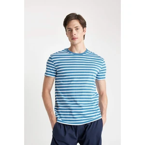 Regular Fit Bisiklet Yaka Kısa Kollu Çizgili Pijama Üstü C2881AX24SM