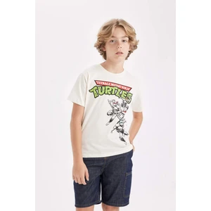 Erkek Çocuk Ninja Turtles-Retro Bisiklet Yaka Kısa Kollu Tişört D1368A824SM