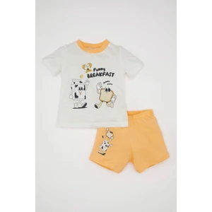 Erkek Bebek Pijama Takımı Penye Baskılı Kısa Kollu Üst Şort C5195A524HS