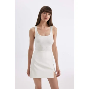 Slim Fit Dar Kesim Çizgili Yuvarlak Yaka Fitilli Kaşkorse Atlet D1357AX24SM