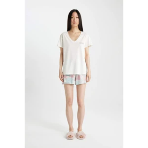 Fall in Love Regular Fit Kısa Kollu Şortlu Pijama Takımı B8761AX24SM