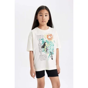 Kız Çocuk Disney Mulan Oversize Geniş Kalıp Bisiklet Yaka Kısa Kollu Tişört C5947A824HS