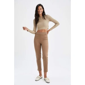Valentina Sigaret Saten Kumaş Pantolon Normal Bel Basic Düz Beli Lastikli Düz Paça J8743AZ22WN