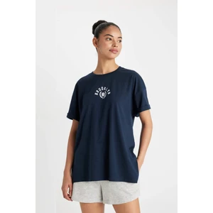 DeFactoFit NBA Brooklyn Nets Oversize Fit Geniş Kalıp Bisiklet Yaka Kısa Kollu Tişört B9985AX24SM