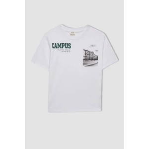 Erkek Çocuk Bisiklet Yaka Baskılı Kısa Kollu Tişört C7209A824AU