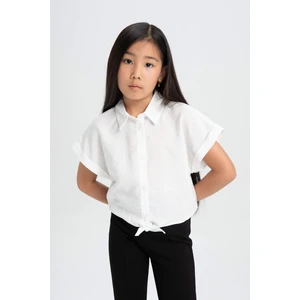 Kız Çocuk Cropped Fit Kısa Kollu Gömlek C8287A824SM