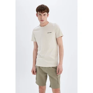 Slim Fit Dar Kesim Bisiklet Yaka Baskılı Kısa Kollu Tişört C3947AX24SM