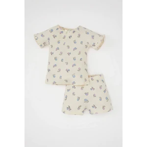 Kız Bebek Pijama Takımı Meyve Desenli Bisiklet Yaka Kısa Kollu Üst Şort C3481A524HS