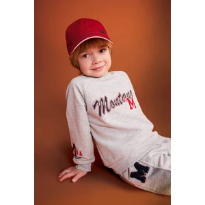 Erkek Bebek Bisiklet Yaka Baskılı İçi Yumuşak Tüylü Sweatshirt B8543A524SP