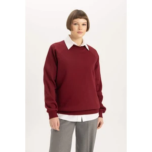 Oversize Fit Bisiklet Yaka Kalın Basic Sweatshirt V2697AZ23WN