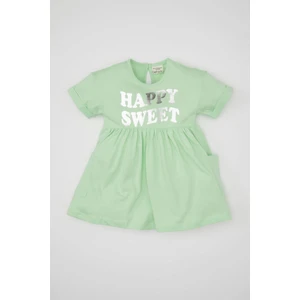 Kız Bebek Baskılı Kısa Kollu Elbise D0487A524HS