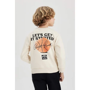 Erkek Çocuk Baskılı Bisiklet Yaka Kalın Sweatshirt B8997A823CW