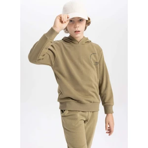 Erkek Çocuk Kapüşonlu Baskılı Kalın Sweatshirt B8995A823CW
