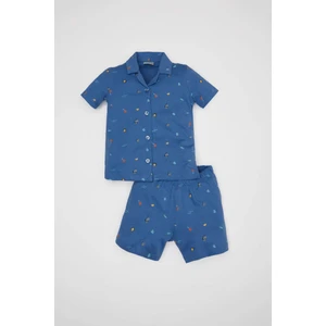 Erkek Bebek Pijama Takımı Penye Deniz Baskılı Kısa Kollu Üst Şort C3535A524HS