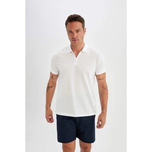 New Regular Fit Fermuarlı Kısa Kollu Basic Düz Polo Tişört C5586AX24SM