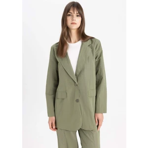 Düğmeli Cepli Basic Düz Paraşüt Kumaş Blazer Ceket C2147AX24SP