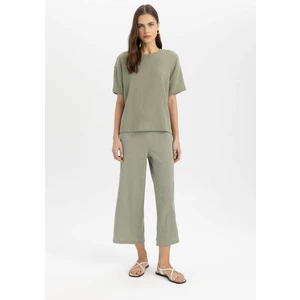 Wide Leg Geniş Bol Paça Normal Bel Bürümcük Kapri Pantolon C4329AX24SP
