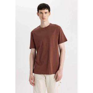 New Regular Fit Bisiklet Yaka Basic Düz %100 Pamuk Kısa Kollu Tişört V7699AZ24SP