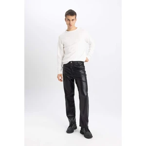 Suni Deri Pantolon Baggy Fit Cepli Düz Paça C2211AX23WN