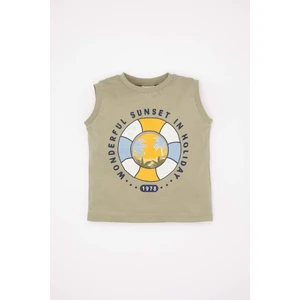 Erkek Bebek Bisiklet Yaka Deniz Baskılı Atlet C3989A524HS