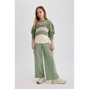 Kız Çocuk Wide Leg Geniş Bol Paça Kargo Eşofman Altı B6402A824SP