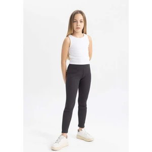 Kız Çocuk Uzun Boy Fitilli Kaşkorse Basic Düz Tayt B6403A824SM
