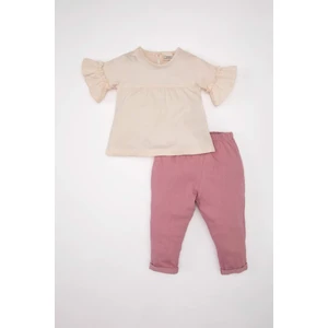 Kız Bebek 2'li Takım Yarım Kollu Bluz Beli Lastikli Pantolon C4013A524SM