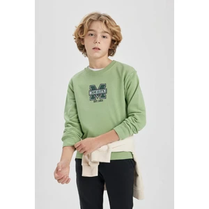 Erkek Çocuk Baskılı Bisiklet Yaka Kalın Sweatshirt B8990A823CW