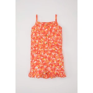 Kız Bebek Desenli Askılı Kısa Tulum C0077A524SM