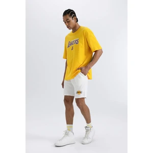 DeFactoFit NBA Los Angeles Lakers Oversize Fit Geniş Kalıp Kısa Paça Şort A3908AX24SM