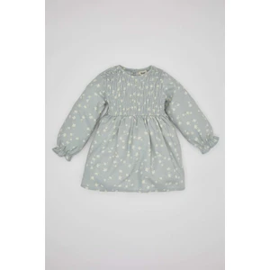 Kız Bebek Çiçekli Uzun Kollu Twill Elbise C2411A524SP