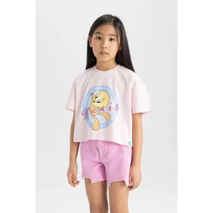 Kız Çocuk Looney Tunes Bisiklet Yaka Kısa Kollu Tişört C4825A824SM