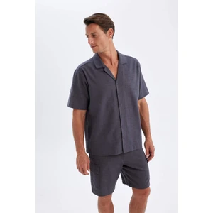 Relax Fit Yazlık Polo Yaka Pamuklu Kısa Kollu Gömlek D4540AX24SM