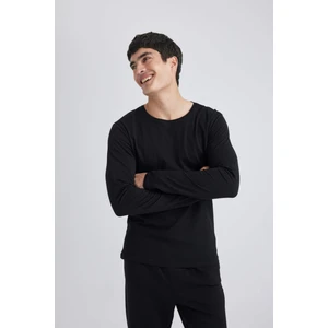 Slim Fit Bisiklet Yaka Basic Uzun Kollu Pijama Üstü Z2771AZ24SP