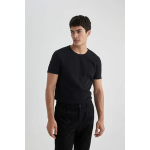 Slim Fit Dar Kesim Bisiklet Yaka Kısa Kollu Basic Düz Tişört M6608AZ24SP