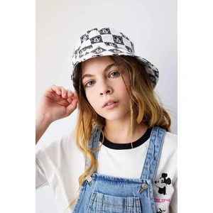 Kız Çocuk Disney Mickey & Minnie Desenli Gabardin Bucket Şapka C0596A824SM