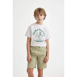 Erkek Çocuk Bisiklet Yaka Baskılı Kısa Kollu Tişört