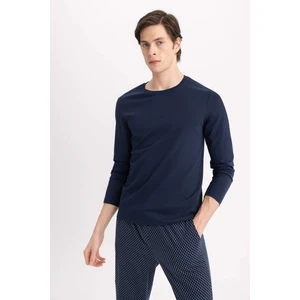 Slim Fit Dar Kesim Bisiklet Yaka Basic Düz Uzun Kollu Pijama Üstü Z2771AZ24SP