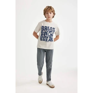 Erkek Çocuk Balloon Fit Düz Paça Jean Pantolon B6453A824SM