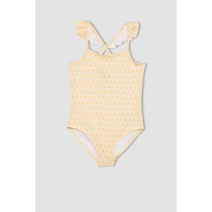 Kız Çocuk Çiçek Desenli Mayo