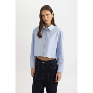 Crop Oxford Uzun Kollu Gömlek C4598AX24SM