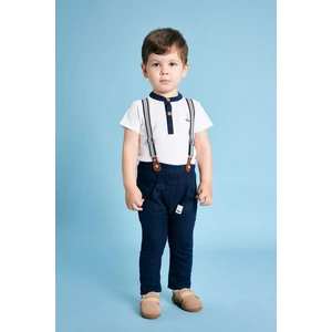 Erkek Bebek Müslin Pantolon Pantolon Askısı 2'li Takım B9510A524SM