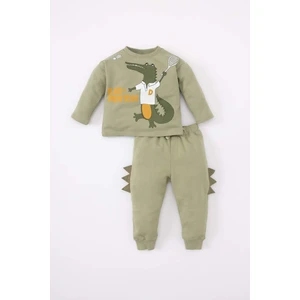 Erkek Bebek Dinazor Baskılı Sweatshirt Eşofman Altı 2'li Takım B9500A524SP