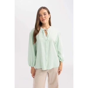Regular Fit Bisiklet Yaka Uzun Kollu Bluz C3821AX24SM