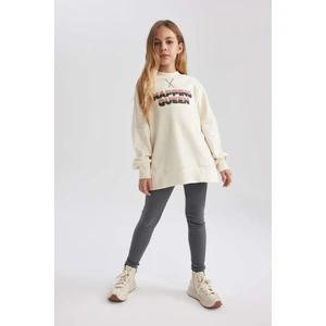 Kız Çocuk Baskılı Uzun Kollu Penye Pijama Takımı B1624A823WN