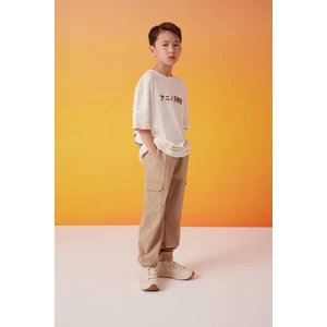 Erkek Çocuk Kargo Cepli Beli Bağcıklı Lastikli Paça Jogger Paraşüt Pantolon C2172A824SM