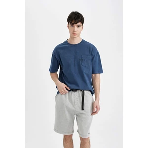 Boxy Fit Bisiklet Yaka Baskılı Kısa Kollu Tişört C2446AX24SM