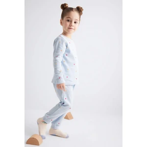 Kız Bebek Pijama Takım Meyve Desenli Uzun Kollu Waffle Üst Beli Lastikli Uzun Alt B7745A524SP
