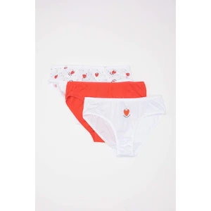 Kız Çocuk Desenli 3'lü Slip Külot C7958A824SM